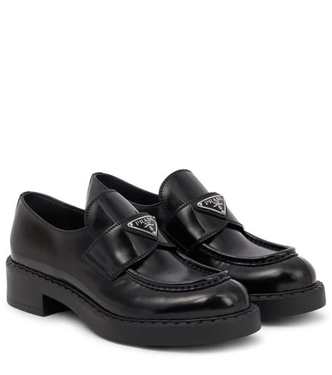 prada platform leather loafers|prada pointed loafers.